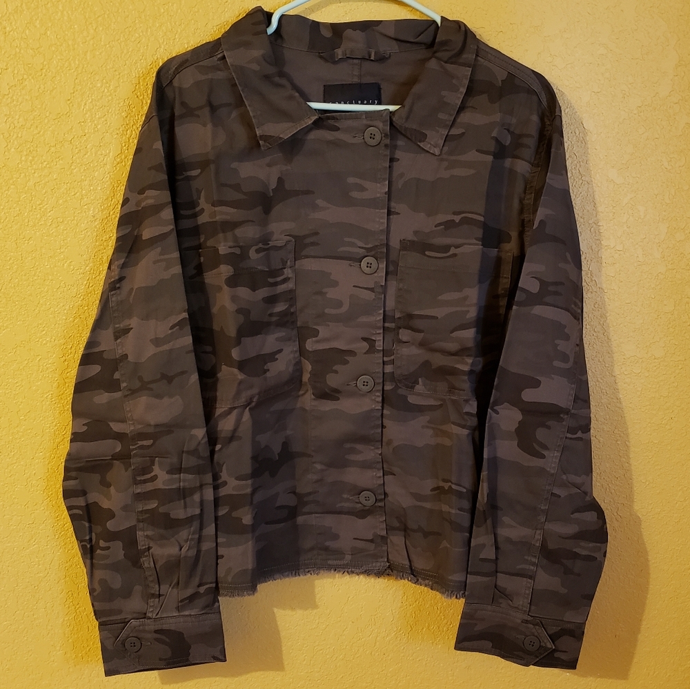 Camo Cotton Sanctuary Cropped Jacket